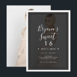 Invitación Tinte de foto oscuro superpuesto borde moderno dul<br><div class="desc">Personalice de la manera que desee.
Se puede agregar una foto al frente y atrás.</div>