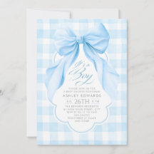 Tinte de lazo azul Elegante niño Baby Shower