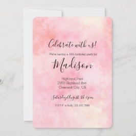 Invitación Tinte de Remolino Rosa Rubor Femenino