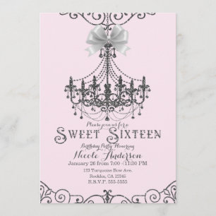 Invitación Tinte Rosa Plateado Blanco Liso Dulces 16 Dieciséi
