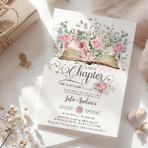 Tinte Rosado Floral Libro Nuevo Capítulo Despedida