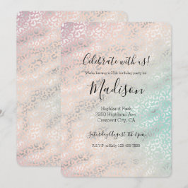Invitación Tinte Tie Dye Aqua Melocotón Femenino Estampado Le