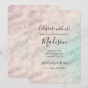 Invitación Tinte Tie Dye Aqua Melocotón Femenino Estampado Le