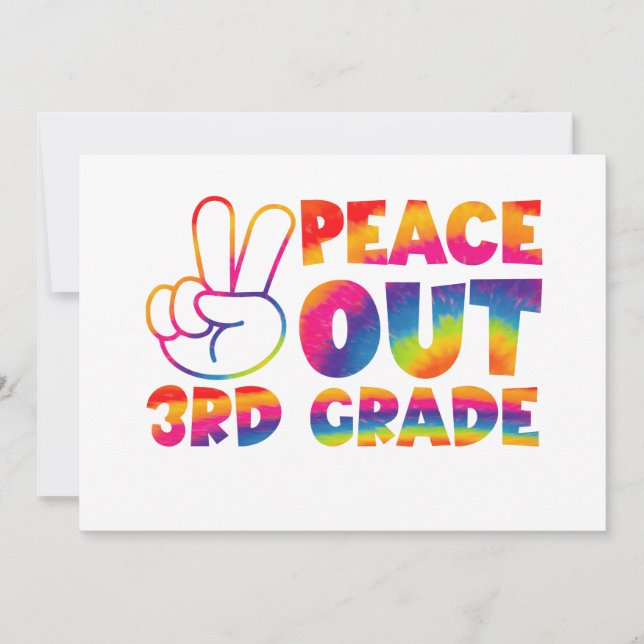 Invitación Tintes de tercer grado de Peace Out Tye El Día Pas (Anverso)