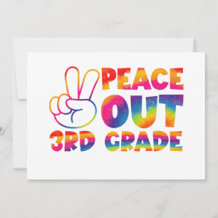 Invitación Tintes de tercer grado de Peace Out Tye El Día Pas