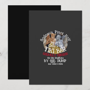 Invitación Tinto Pinot Noir de Sodoma y Tiki Bar de Chili Dog