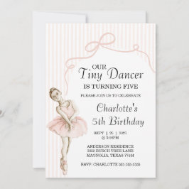 Invitación Tiny Dancer Ballerina Pink Girls Birthday