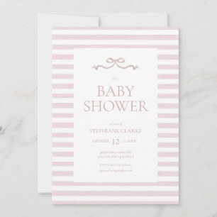Invitación Tiny Lady Watercolor Bow Baby Shower