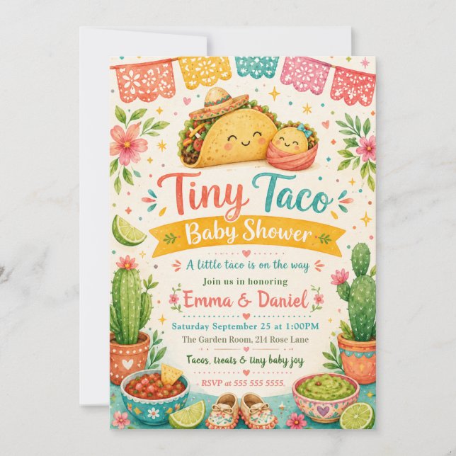 Invitación Tiny Taco Baby Shower (Anverso)