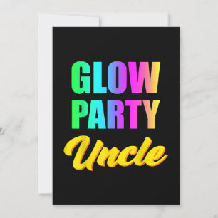 Invitación Tío de la fiesta de neón Retro cumpleaños grupo 80