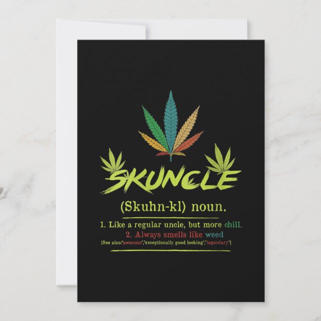Invitación Tío Definition Tío Fumando Marihuana Divertido (Anverso)