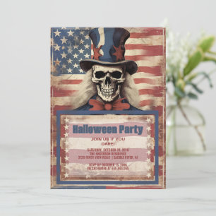 Invitación Tío del cráneo Sam Halloween