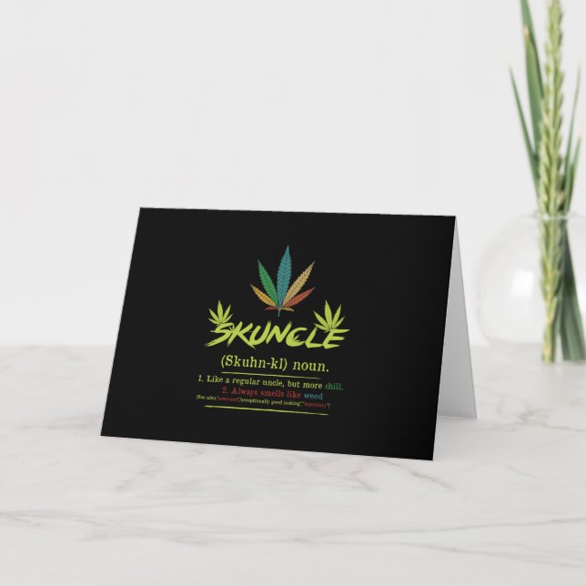 Invitación Tío fumador de marihuana divertido definición Skun (Anverso)