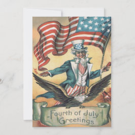 Invitación Tío Sam Bald Eagle EE.UU. Fuegos artificiales