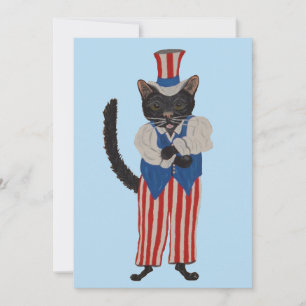 Invitación Tío Sam Gato Negro