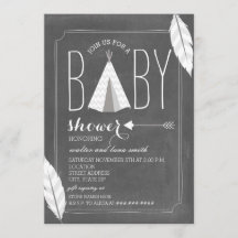 Tipi blanco + Plumas Baby Shower