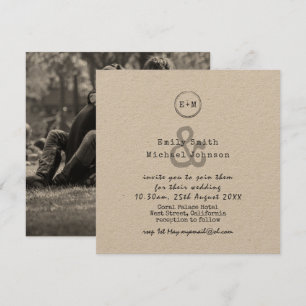 Invitación Típico vintage Kraft Wedding- AGREGAR FOTO