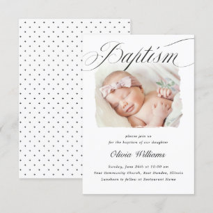 Invitación Tipo de escritura transversal sutil Christening Ba