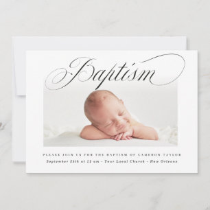 Invitación Tipo de escritura transversal sutil Christening Ba
