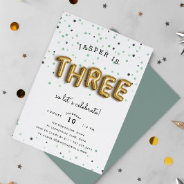Invitación Tipo de globo | Tercera Fiesta de Cumpleaños