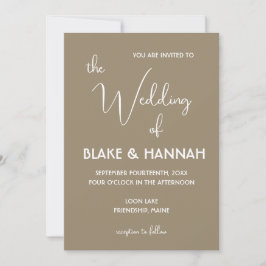 Invitación Tipo de letra manuscrita del Boda Minimalista del 