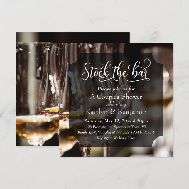 Invitación Tipo elaborado, archivo fotográfico de la ducha de (Anverso / Reverso)