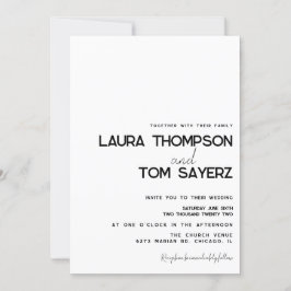 Invitación Tipo Moderno Simple Escritura a Mano Boda