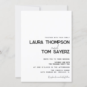 Invitación Tipo Moderno Simple Escritura a Mano Boda