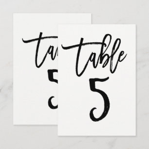 Invitación Tipo Negro Moderno Script Tablas Número 5 de Moda