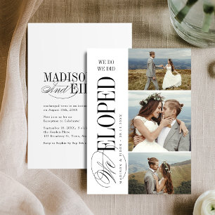Invitación Tipografía Atemporal 3 fotos Recepción de Elopados