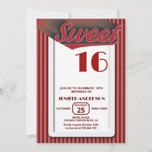 Invitación Típografía atrevida retro de Guay rojo dulce 16