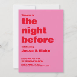 Invitación Tipografía audaz, bodas rosadas y rojas