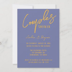 Invitación Tipografía audaz del arándano azul y el sol Ducha 