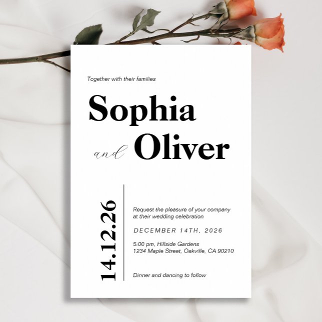Invitación Tipografía audaz en blanco y negro (Subido por el creador)