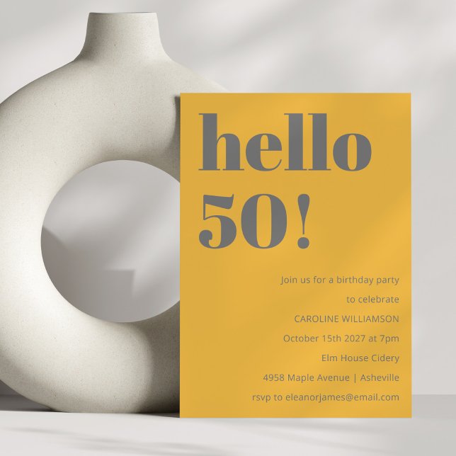 Invitación Tipografía audaz Fiesta de cumpleaños moderno gris (Subido por el creador)
