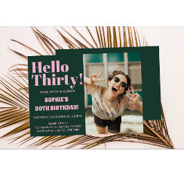 Invitación Tipografía audaz Fiesta fotográfico moderno 30 cum