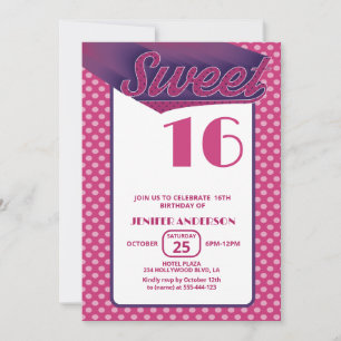 Invitación Tipografía audaz retro de Guay rosa dulce 16