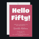 Invitación Tipografía audaz Viva Magenta 50 cumpleaños modern<br><div class="desc">Tipografía audaz viva magenta y blanco Moderno 50 Invitación de cumpleaños. Celebra tu cumpleaños número 50 con estilo.</div>