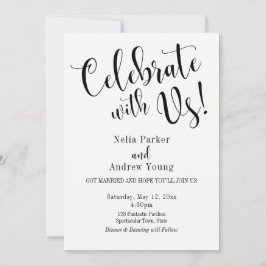 Invitación Tipografía Blanco y Negro Después de la Celebració