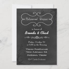 Invitación Tipografía Boda Chalkboard Ensayo Cena