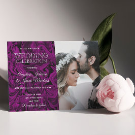 Invitación Tipografía Boda púrpura