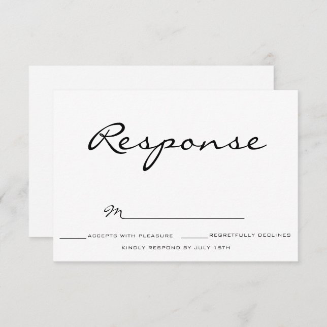 Invitación Tipografía Boda rsvp (Anverso / Reverso)