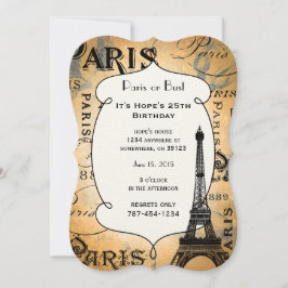 Invitación Tipografía Caligrafía París Francia Torre Eiffel