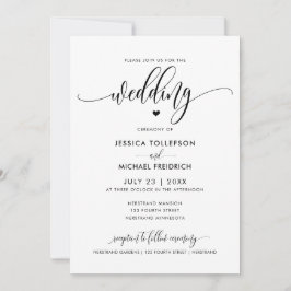 Invitación Tipografía Caligráfica Divertida para Bodas Modern