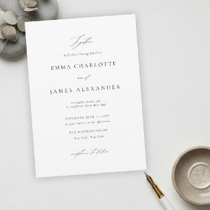 Invitación Tipografía Caligráfica Minimalista Moderna para Bo
