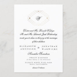 Invitación Tipografía caligráfica Monograma Boda de Decoro do