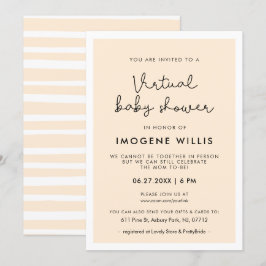Invitación Tipografía caprichosa pura Virtual Baby Ducha