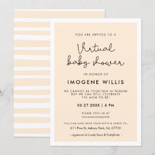Invitación Tipografía caprichosa pura Virtual Baby Ducha