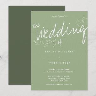 Invitación Tipografía Casual Simple Moderno Sage