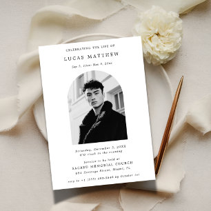 Invitación Típografía Celebración del funeral de la foto del